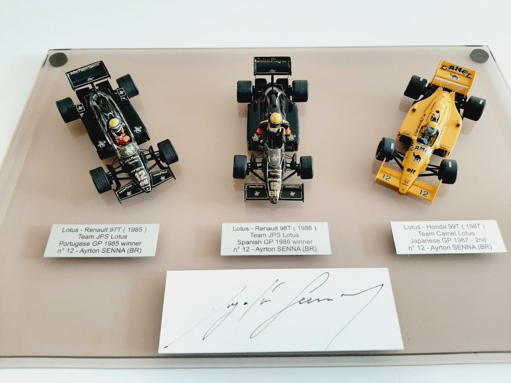 JF Alberca : Lotus 97T 98T and 99T - signed by Ayrton Senna